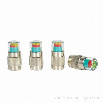 Tire Valve Caps with Tire Measurement, Made of Steel, Aluminum, Brass or Plastic Materials